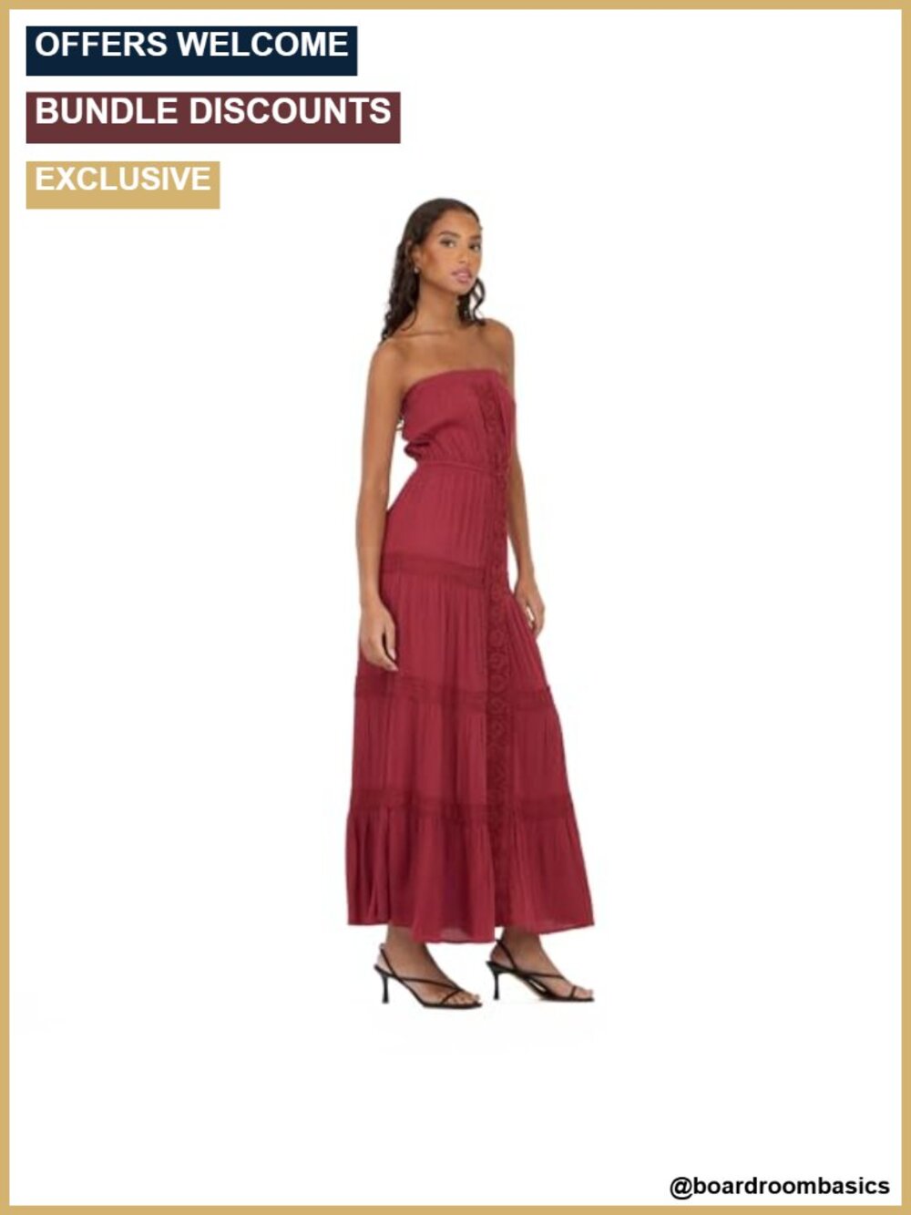 Tube Maxi Dress With Crochet Inserts View 2